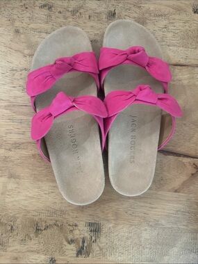Jack Rogers Hot Pink Double-Knot Slide Sandals
